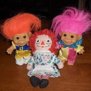 Troll  and Family Raggedy Ann, Approximate 5"